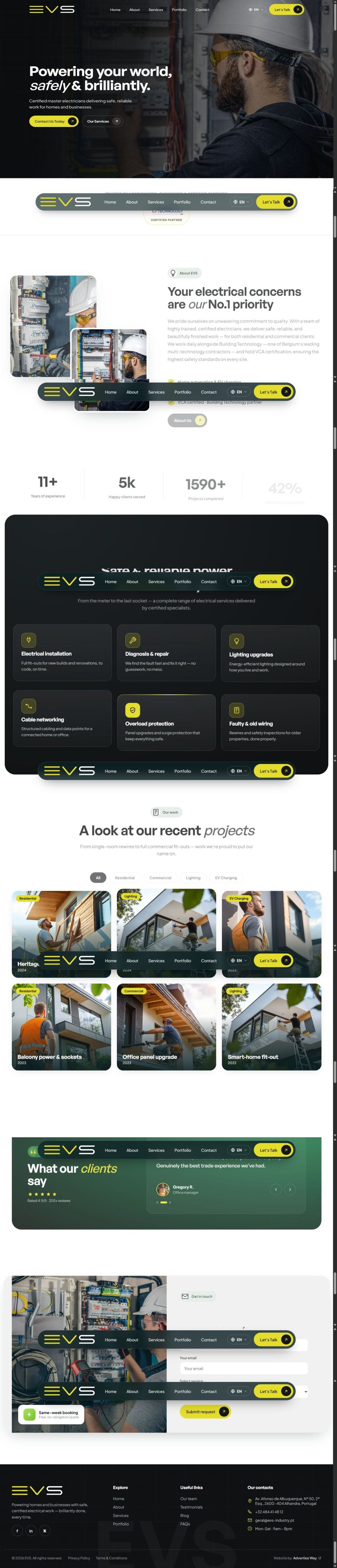 Captura completa do website EVS Industry